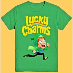 Lucky Charms Boys XL Lucky The Leprechaun Graphic Tee SIZE 18 Green NEW